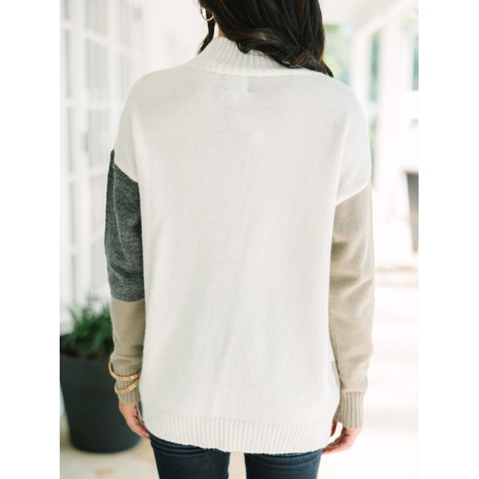 Gray Colorblock Sweater