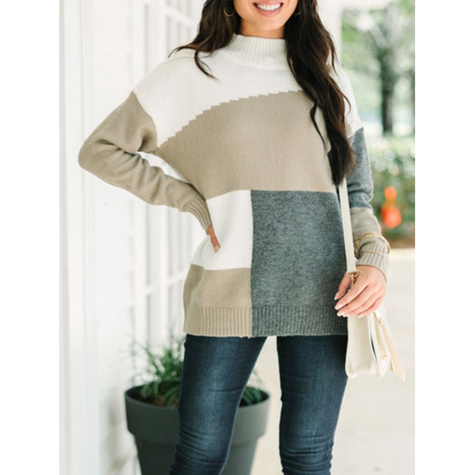 Gray Colorblock Sweater