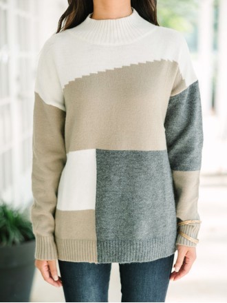 Gray Colorblock Sweater
