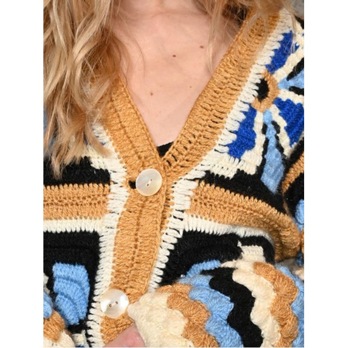 V-neck floral print cardigan