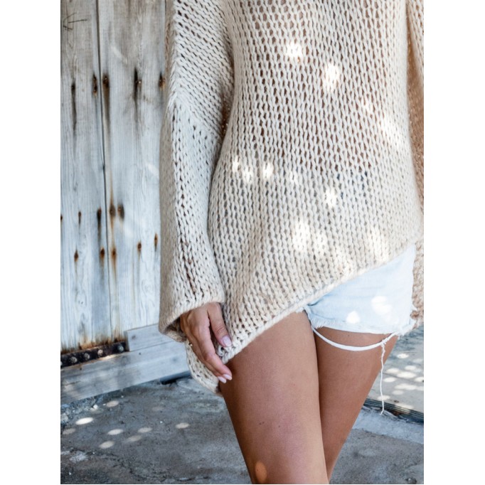 V-neck knitted sweater