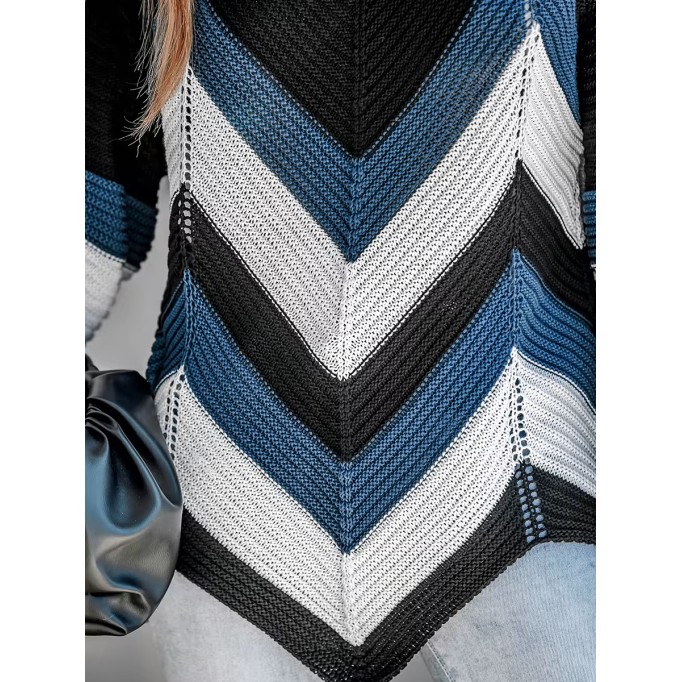 V-shaped asymmetric hem sweater