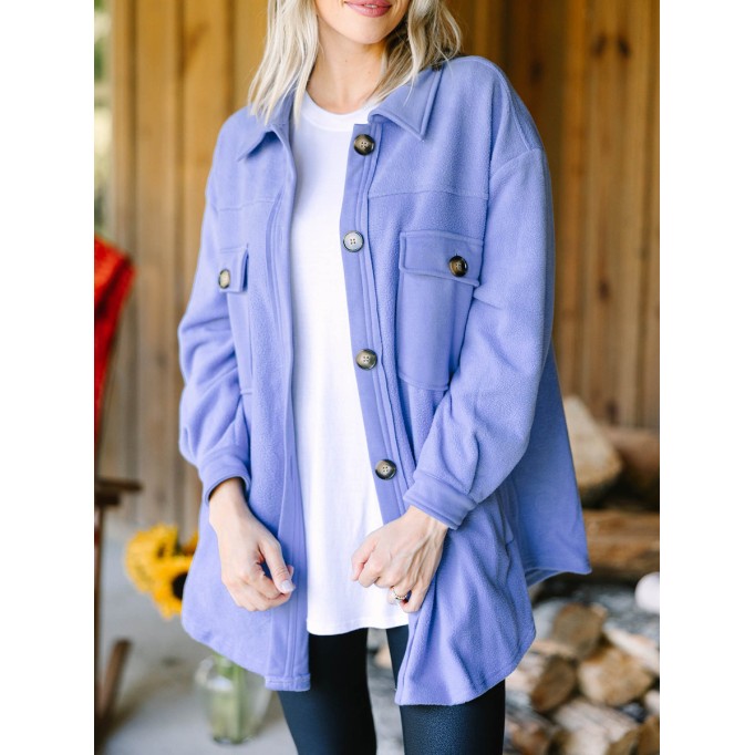 Purple Fleece Shacket