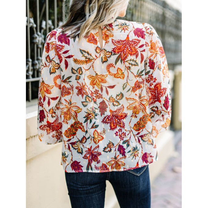 White Floral Blouse