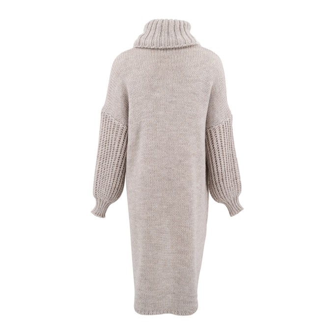 Wide puff sleeves Long Sweater