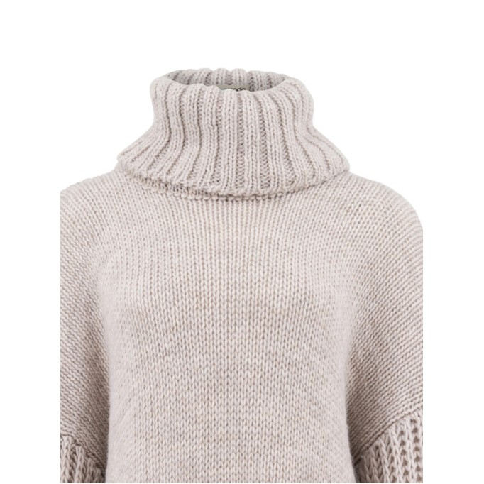 Wide puff sleeves Long Sweater