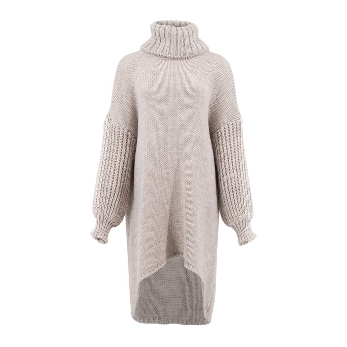 Wide puff sleeves Long Sweater