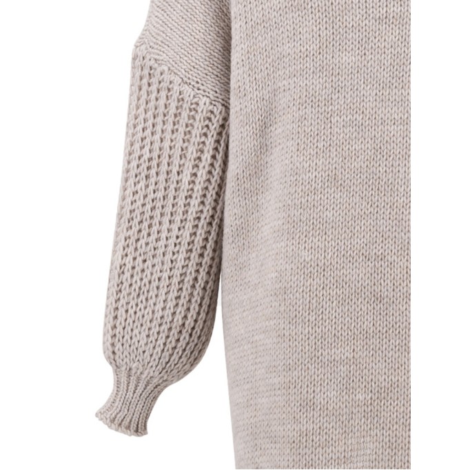 Wide puff sleeves Long Sweater