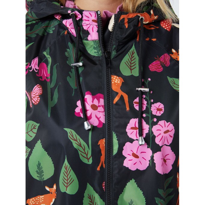 Winter Floral Print Raincoat