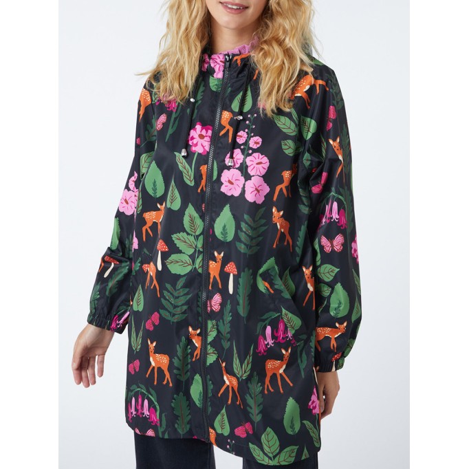 Winter Floral Print Raincoat