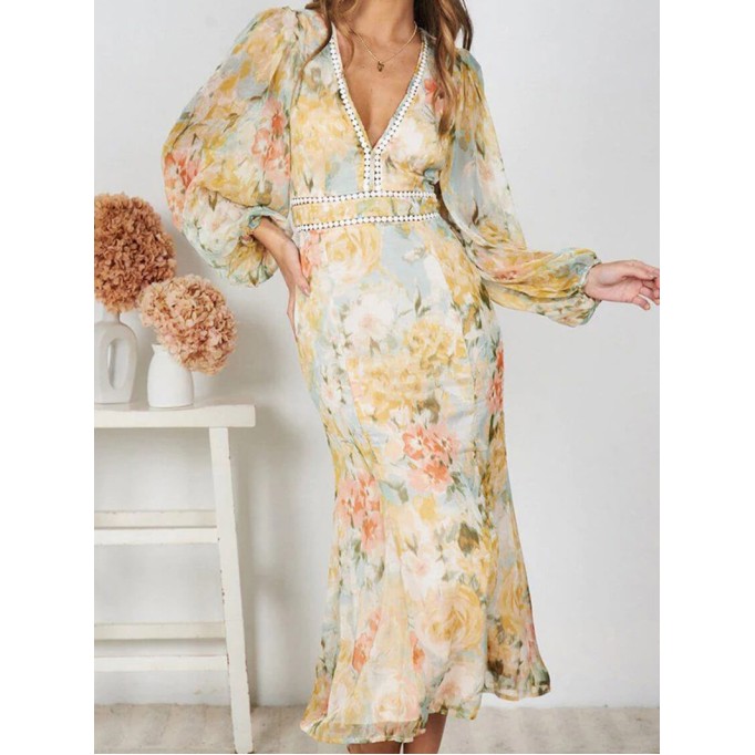 Women Casual Elegant Print Dress