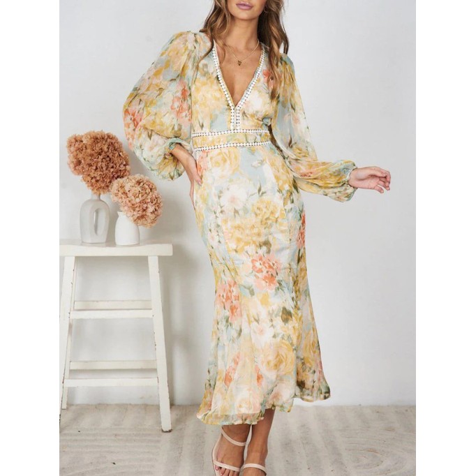 Women Casual Elegant Print Dress