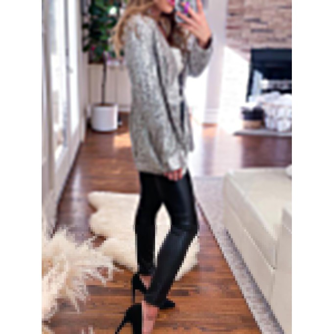 Women Casual Elegant Sequins Jacket Coat
