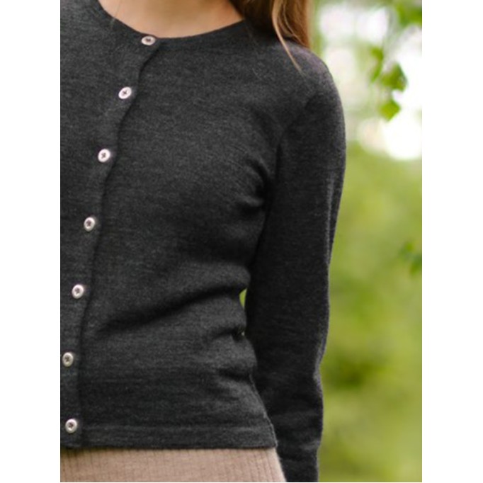 Women's black woven wool sweater