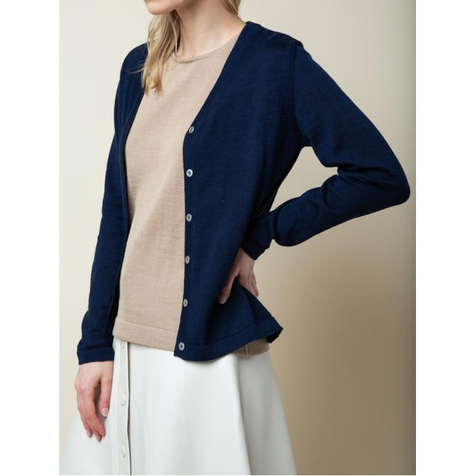 Women's blue elegant knitted sweater