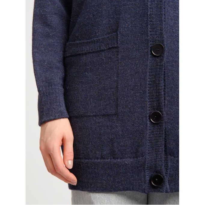 Women's blue elegant knitted sweater