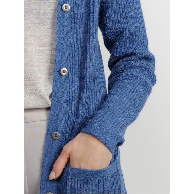 Women's blue elegant knitted sweater