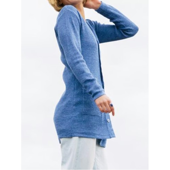Women's blue elegant knitted sweater
