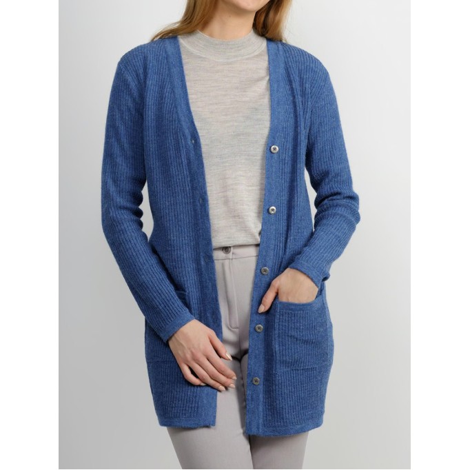 Women's blue elegant knitted sweater