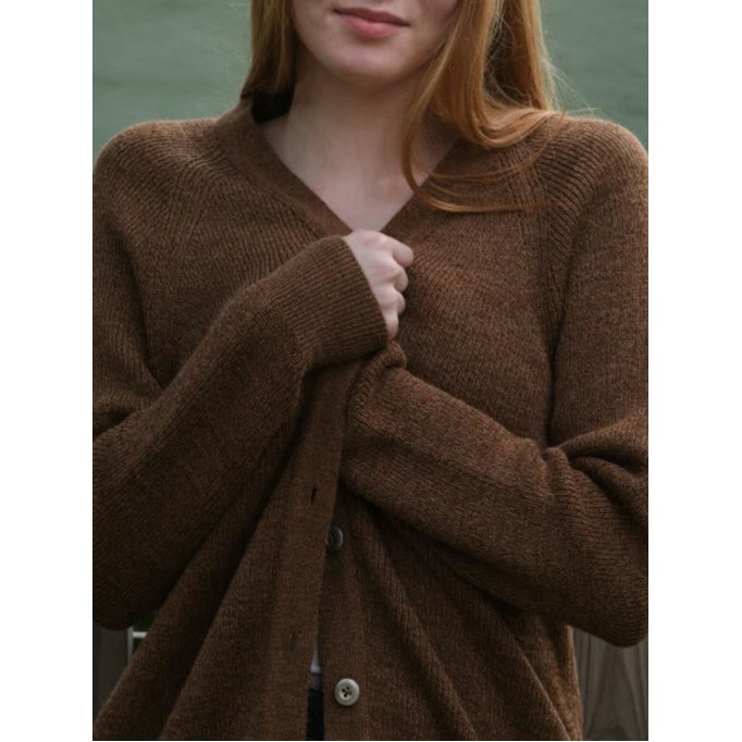 Women's brown elegant knitted sweater