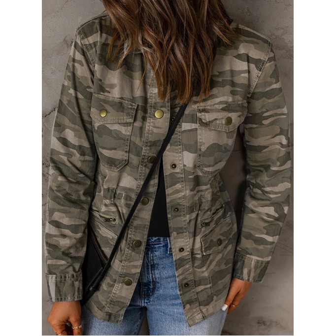 Women's Casual Camouflage Long Sleeve Jacket