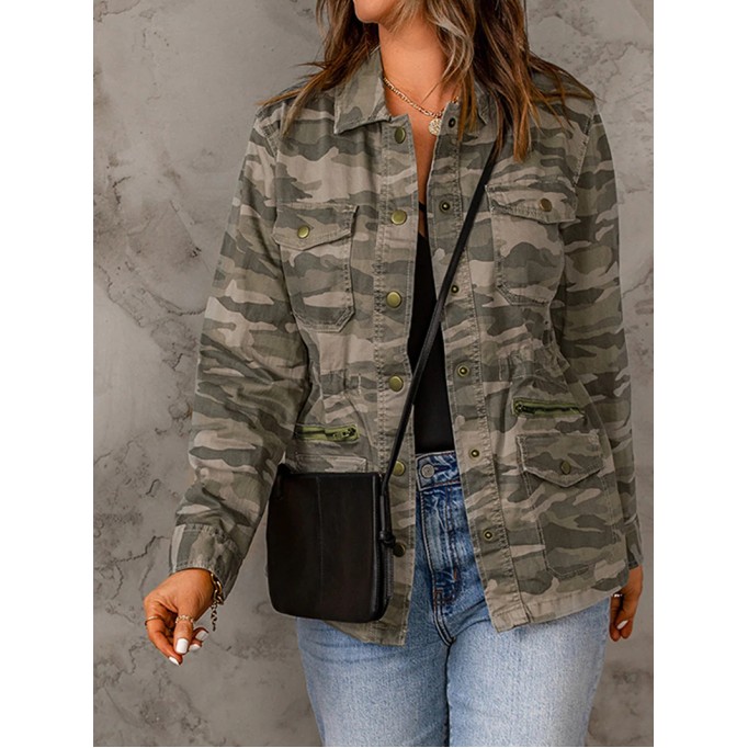 Women's Casual Camouflage Long Sleeve Jacket