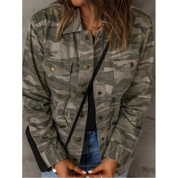Women's Casual Camouflage Long Sleeve Jacket