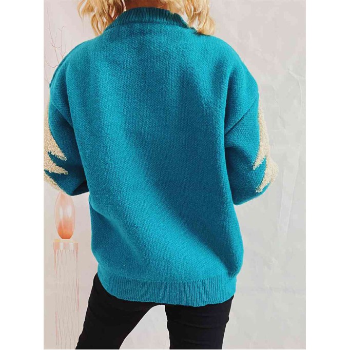 Women's Casual Christmas Tree Long Sleeve Sweater