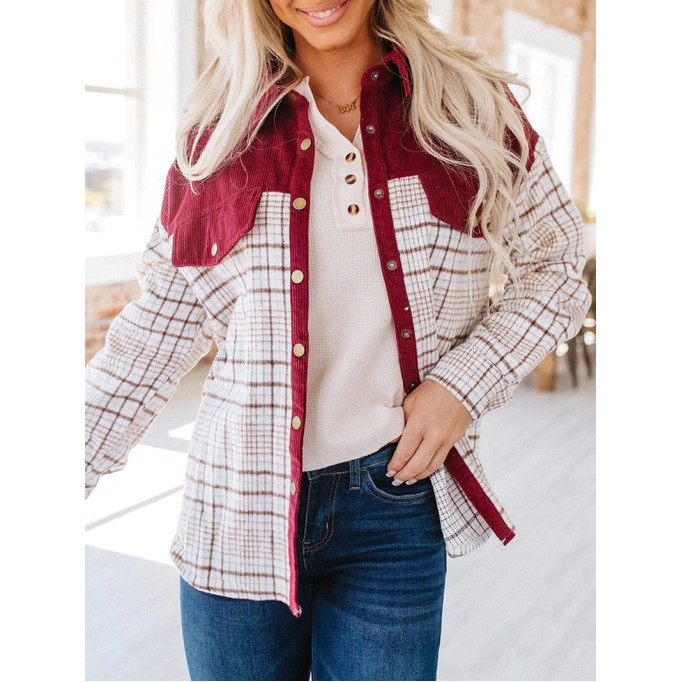 Women's Casual Elegant Plaid Jacket Coat