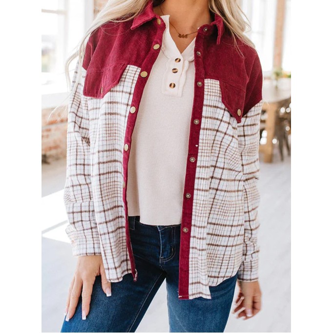 Women's Casual Elegant Plaid Jacket Coat