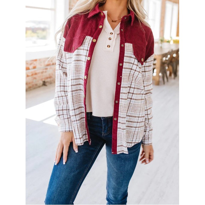 Women's Casual Elegant Plaid Jacket Coat