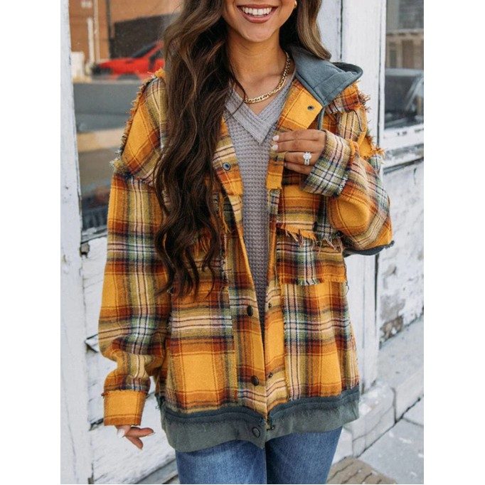 Women's Casual Elegant Plaid Jacket Coat