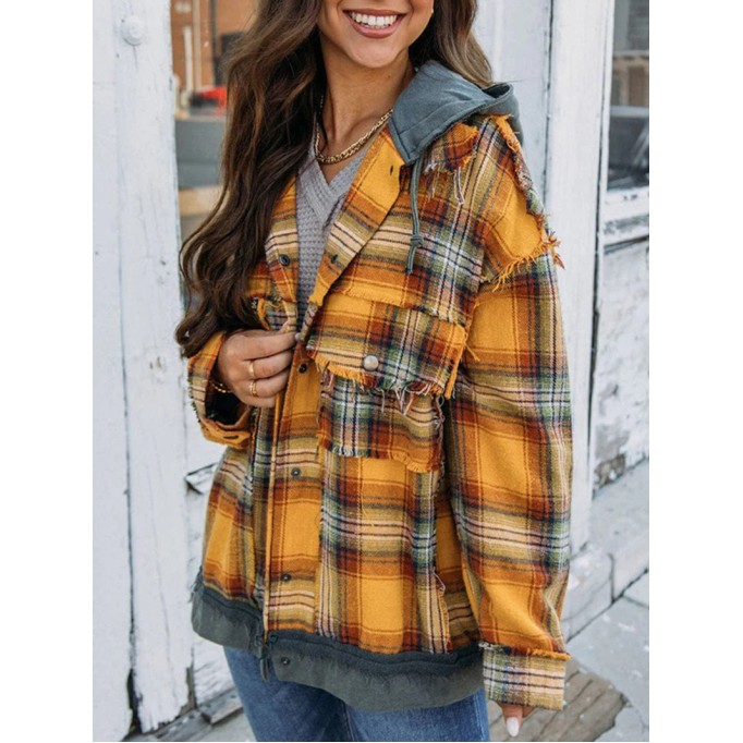Women's Casual Elegant Plaid Jacket Coat