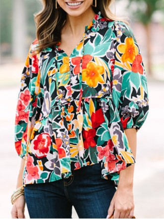 Women's Casual Floral Shirt