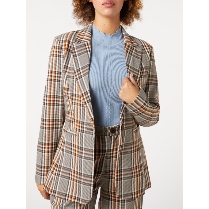 Women's casual plaid blazer