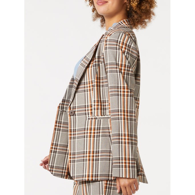 Women's casual plaid blazer