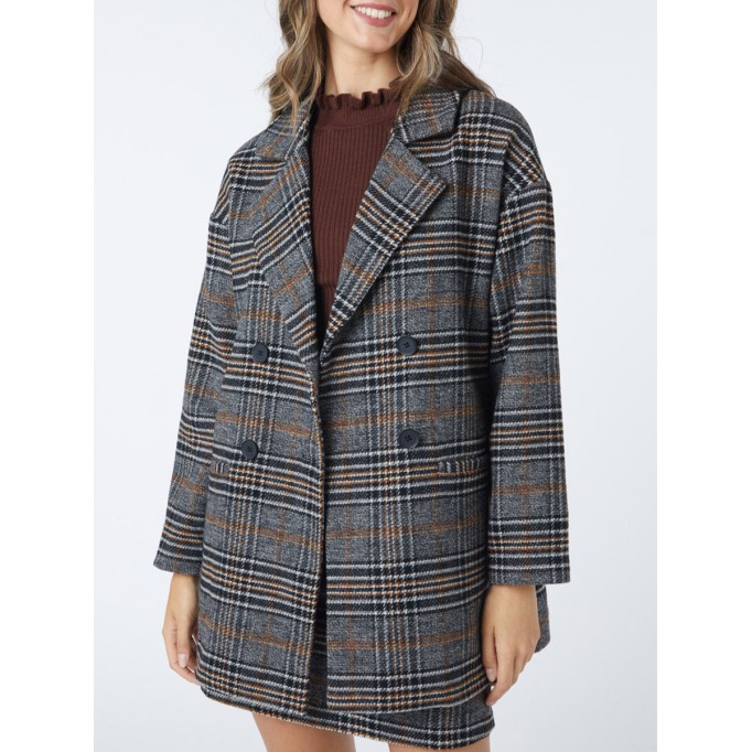 Women's casual plaid commuter jacket