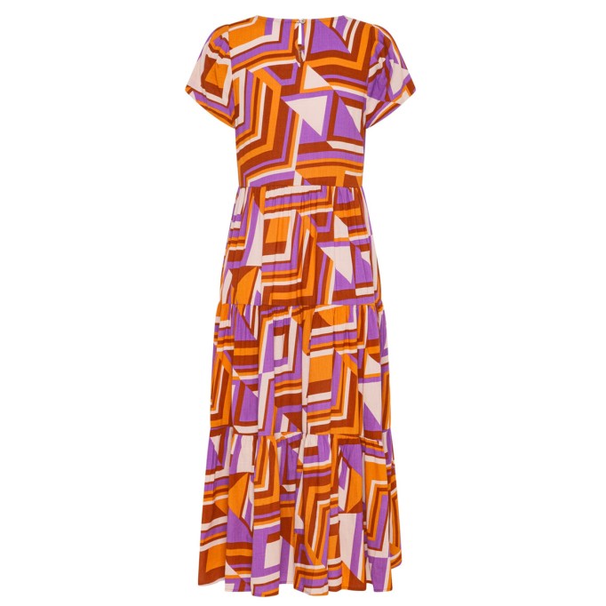 Women's crew-neck pullover short sleeve holiday print dress