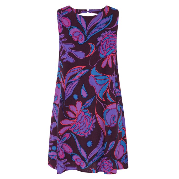 Women's crew neck pullover sleeveless mini dress