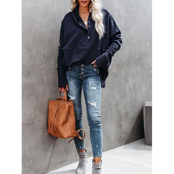 Women's Elegant Casual Long Sleeve Knitted Tops Sweatshirts