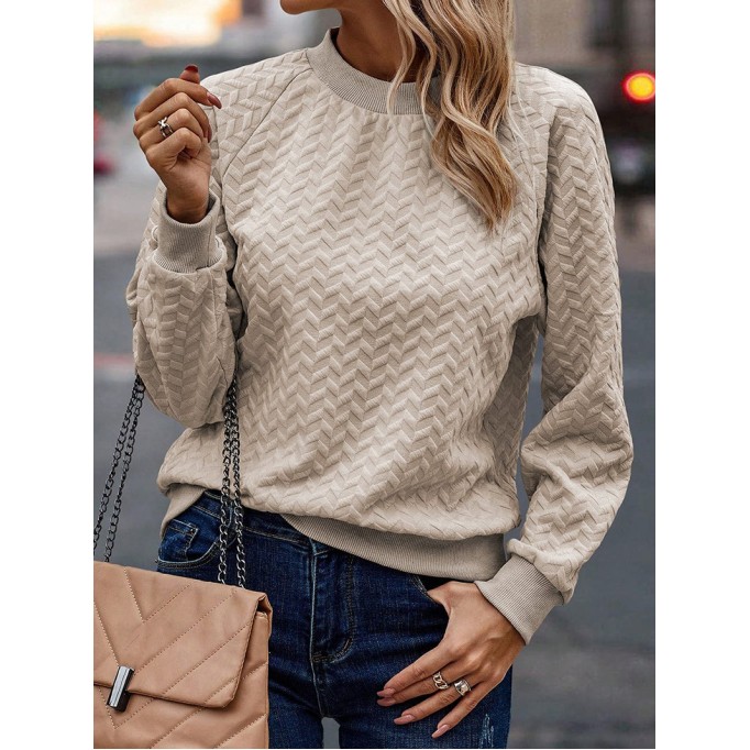 Women's Elegant Casual Long Sleeve Knitted Tops Sweatshirts