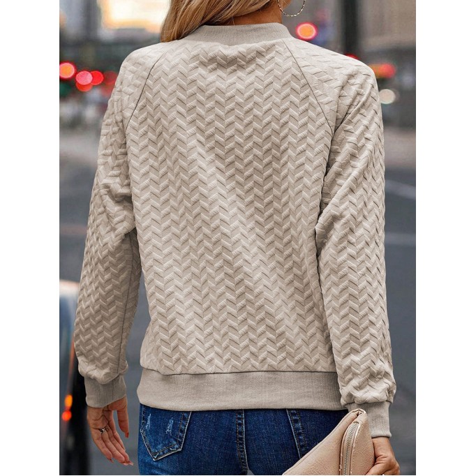 Women's Elegant Casual Long Sleeve Knitted Tops Sweatshirts