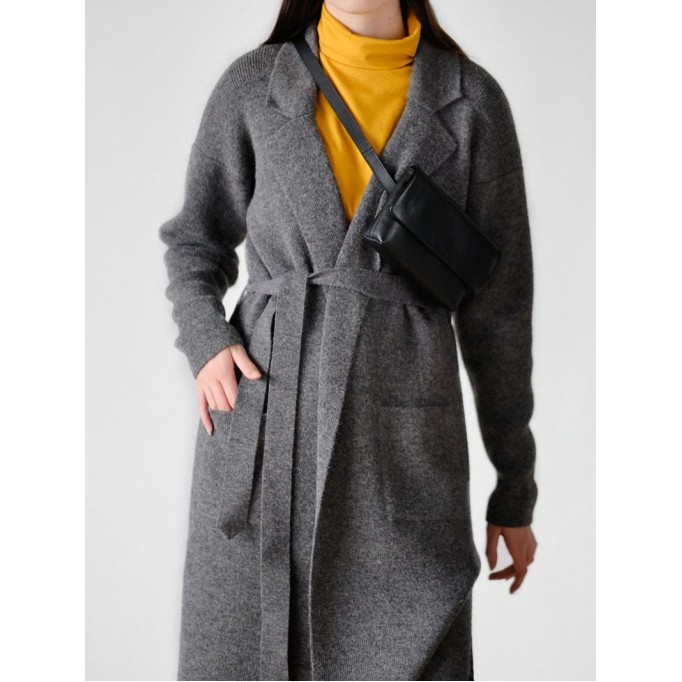 Women's gray elegant knitted sweater