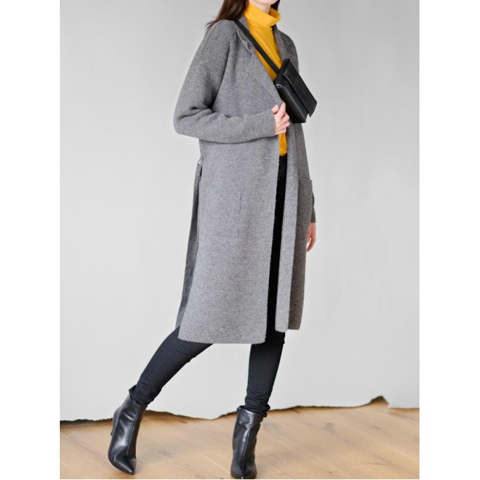 Women's gray elegant knitted sweater