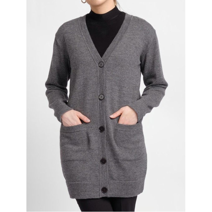 Women's gray elegant knitted sweater