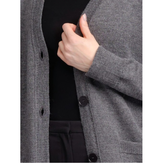 Women's gray elegant knitted sweater