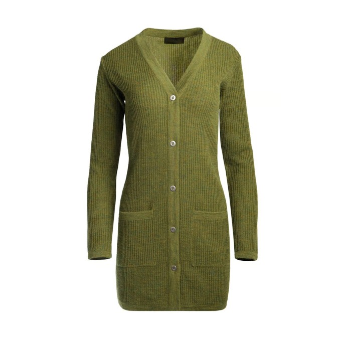 Women's green elegant knitted sweater