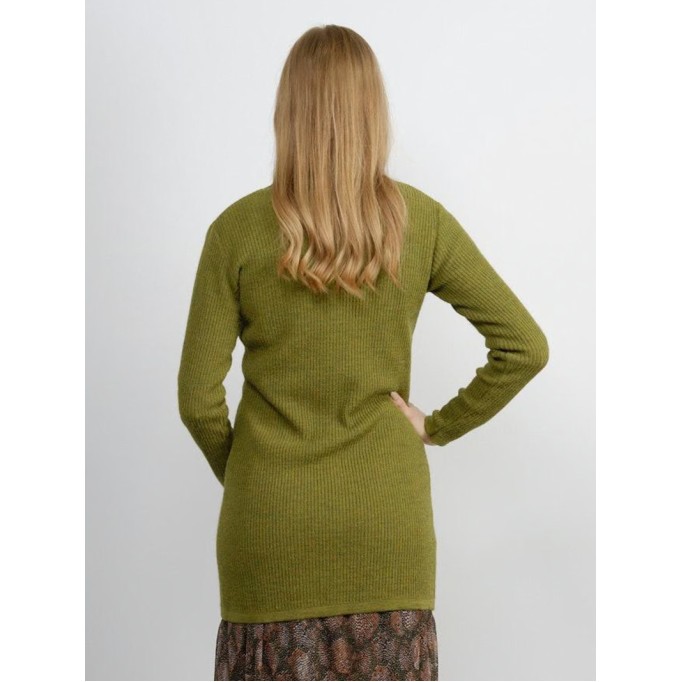 Women's green elegant knitted sweater