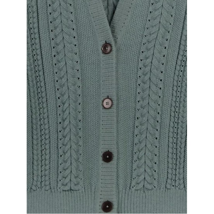 Women's green woven cardigan