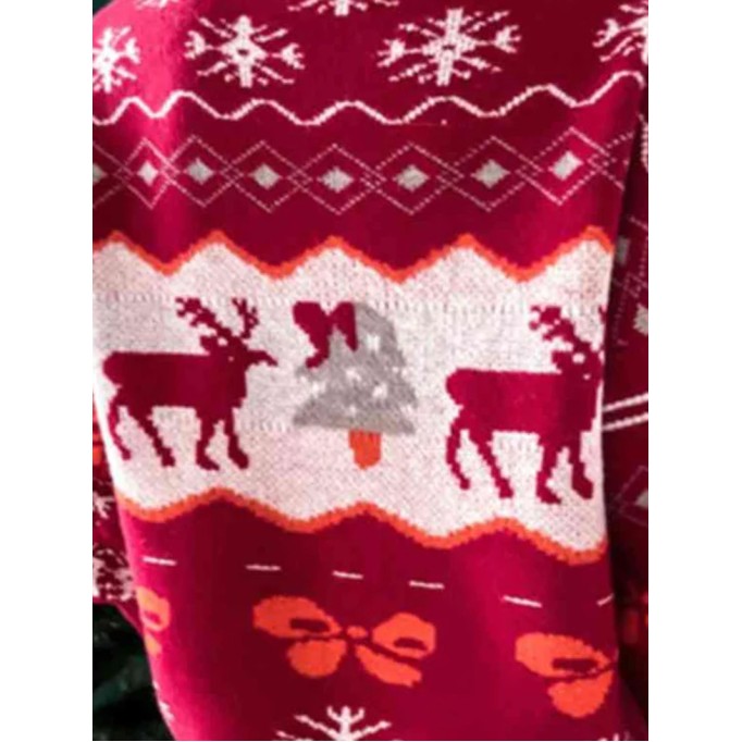 Women's home Christmas crew neck sweater
